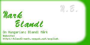 mark blandl business card