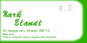 mark blandl business card